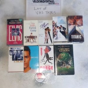Lot of 9 VHS Vintage Tapes, Titanic, Dirty Dancing, Forrest Gump, Secret Garden,